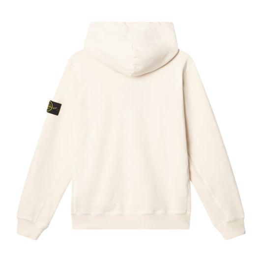 Stone Island Malfile Fleece 'Old' Effect Ivory Hoodie
