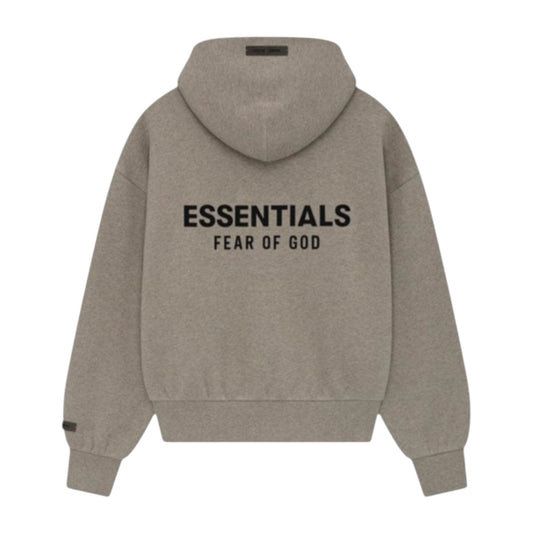 Essentials Heather Stone Zip-Up Hoodie