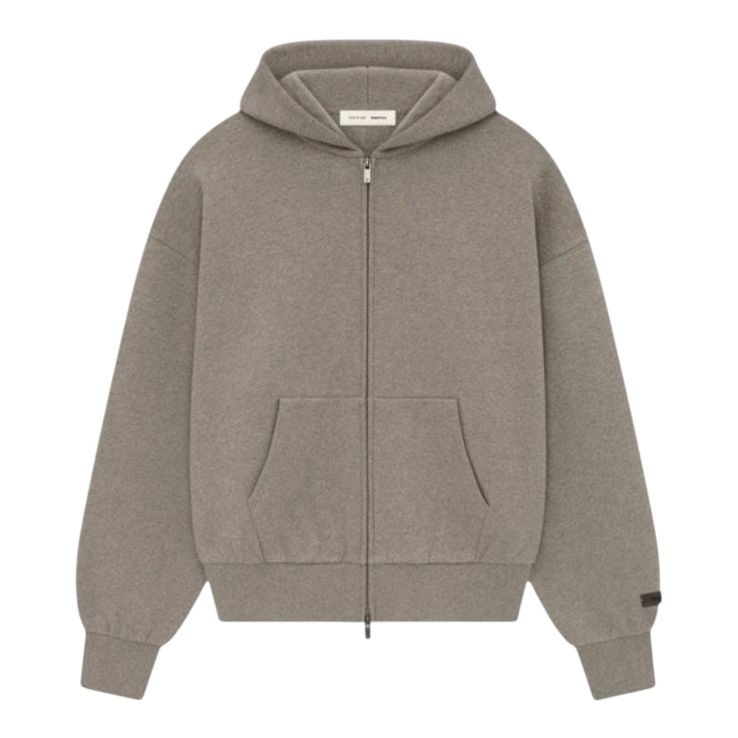 Essentials Heather Stone Zip-Up Hoodie