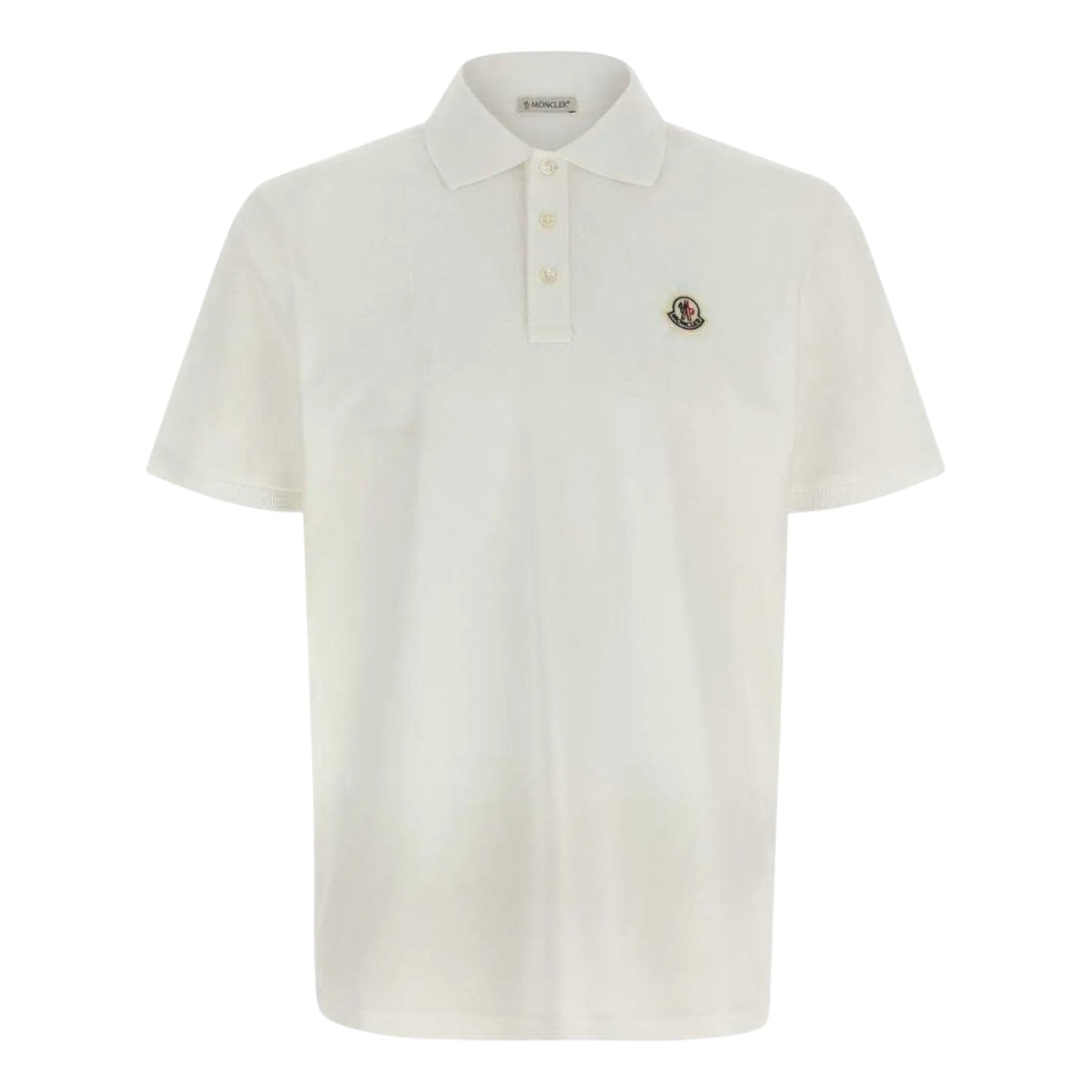 Moncler Cotton Piquet White Polo Shirt