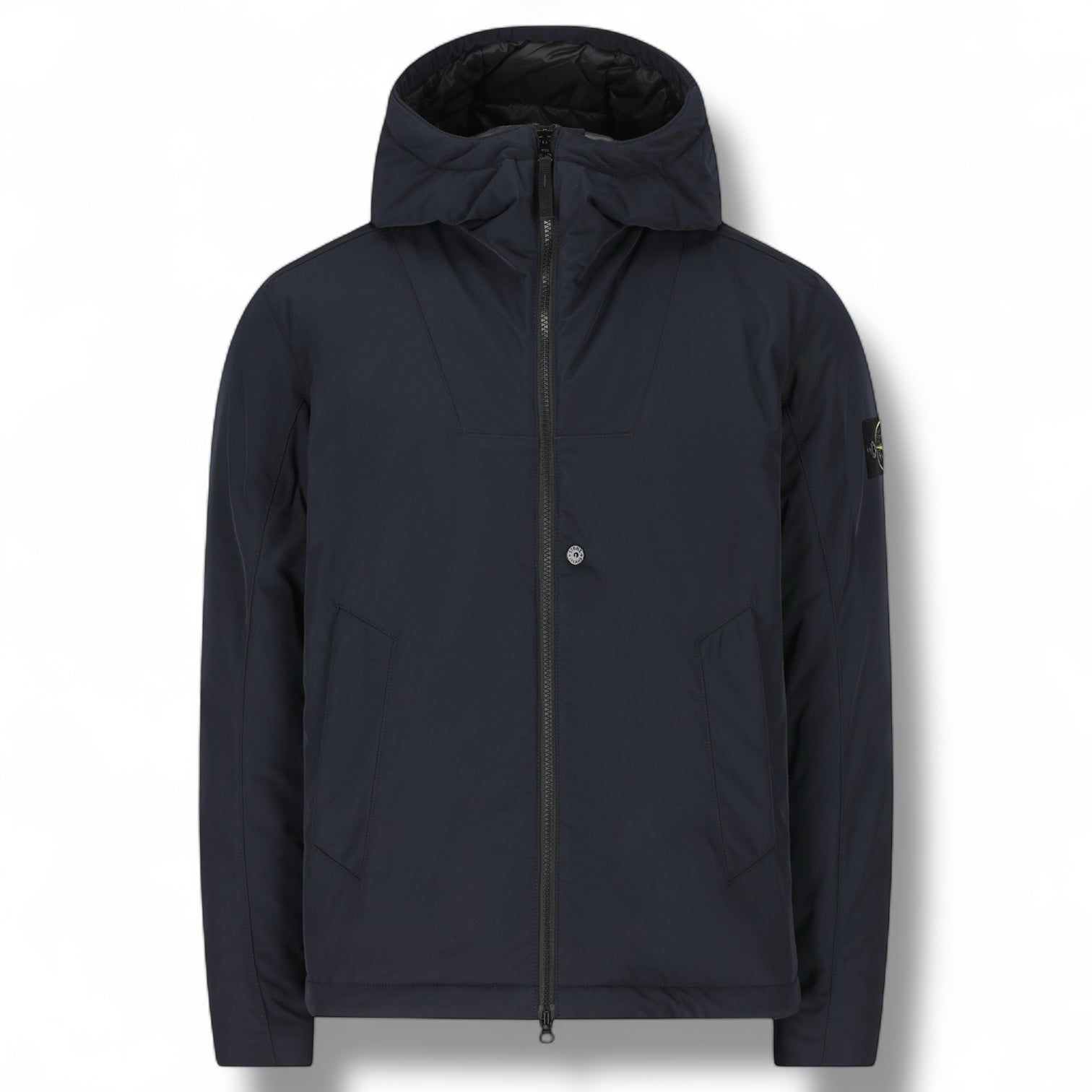 Stone Island, Navy Padded Micro Twill Jacket - True Labels